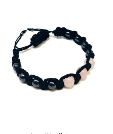 Rose Quartz + Hematite Thread bracelet